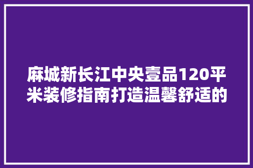 麻城新长江中央壹品120平米装修指南打造温馨舒适的现代家居空间