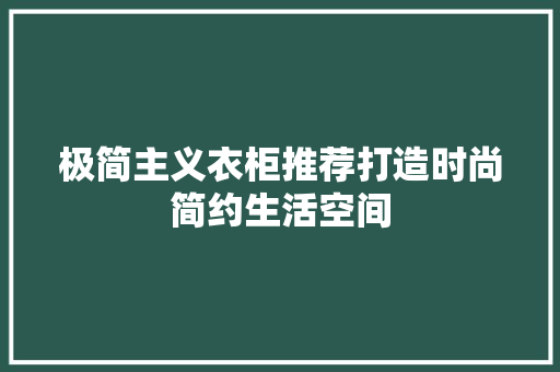 极简主义衣柜推荐打造时尚简约生活空间