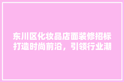 东川区化妆品店面装修招标打造时尚前沿，引领行业潮流