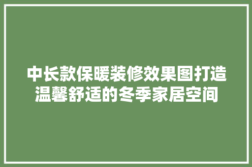 中长款保暖装修效果图打造温馨舒适的冬季家居空间